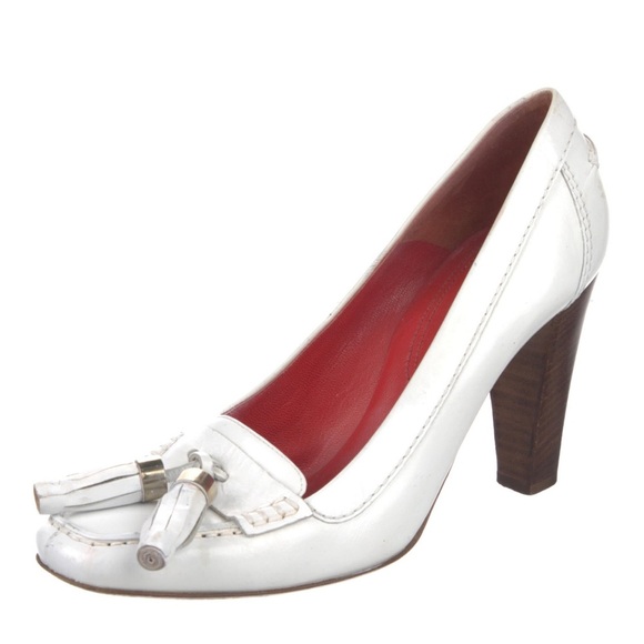 Celine White Leather Oxford Loafer Heels — Rare - Picture 3 of 8